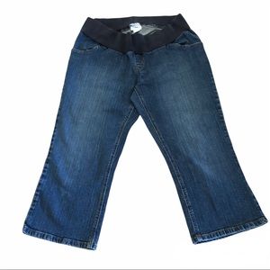 Maternity Denim Capris Demi Panel Size Large Women’s motherhood Maternity Size L